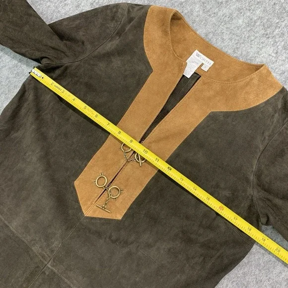 Worth 100% GENUINE LEATHER Shell Brown Tunic Shirt - Size P (6/8) - Picture 6 of 9